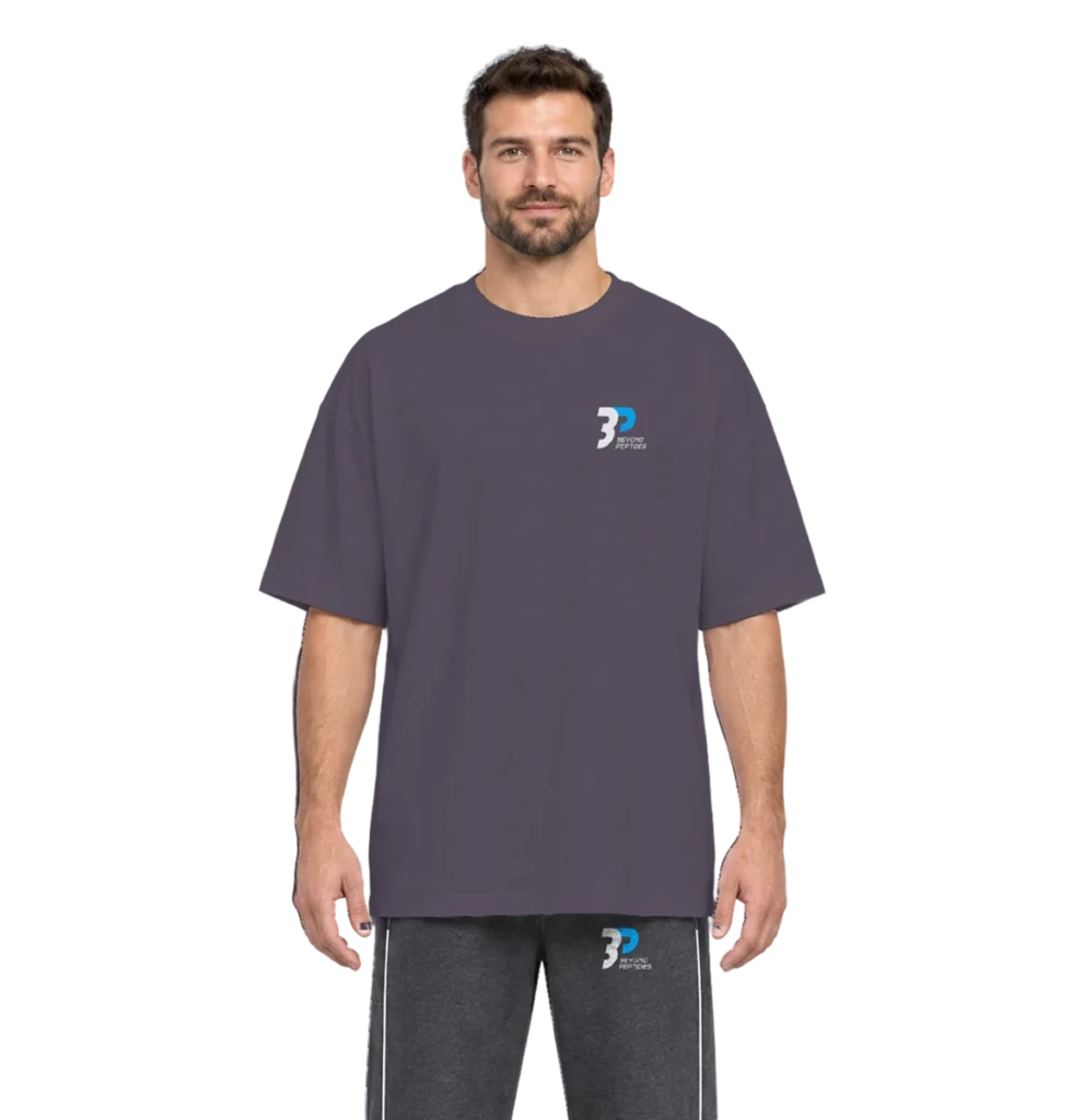 Model wearing the Grey Oversized Tee with the Grey Unisex Jogger, front view