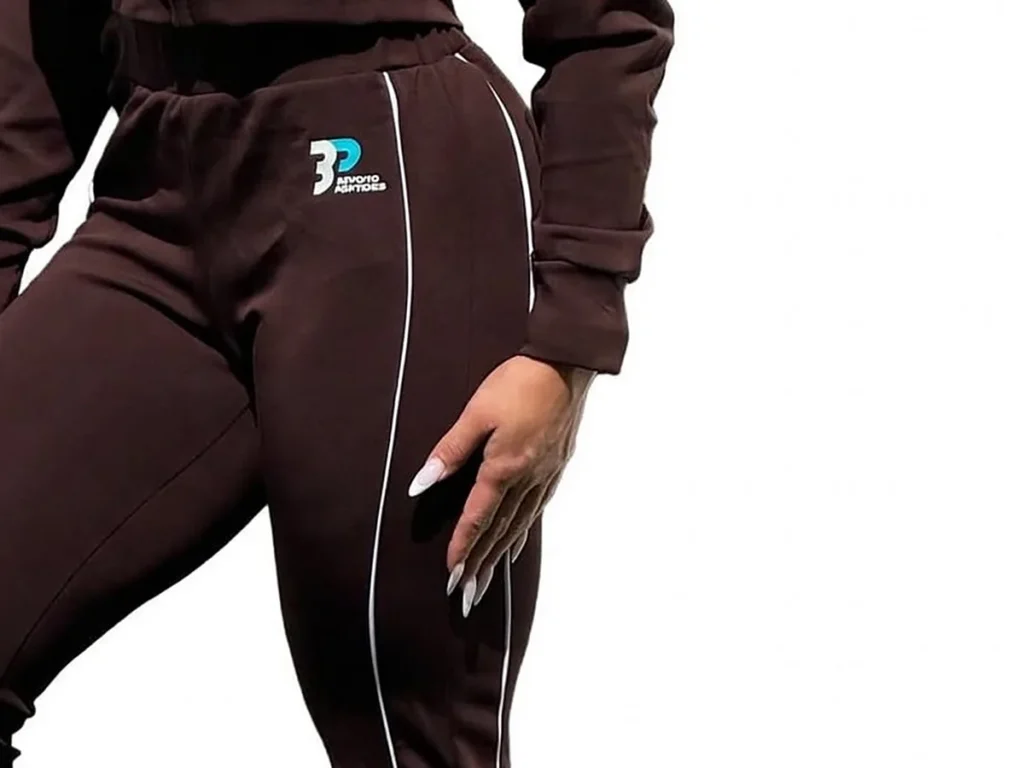 Tracksuit Set: White piping down the leg