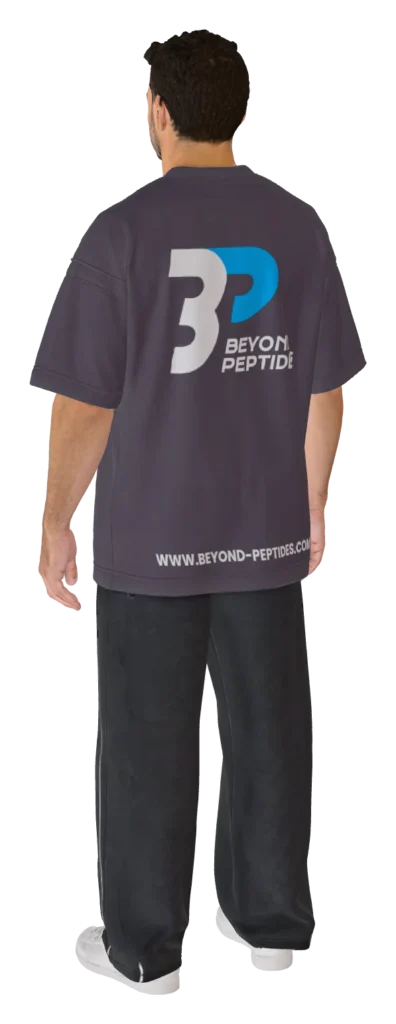 Grey Oversized Tee worn by a model, three dimensional view