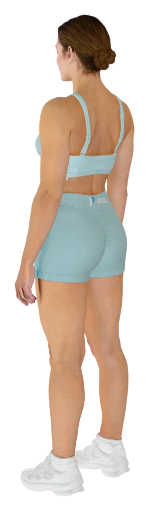 Women's Shorts worn by a model, three dimensional view